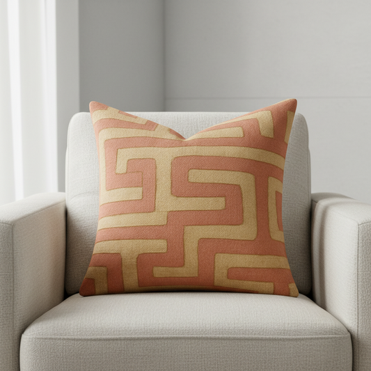 Terracota Classic Kuba Cloth Pillow